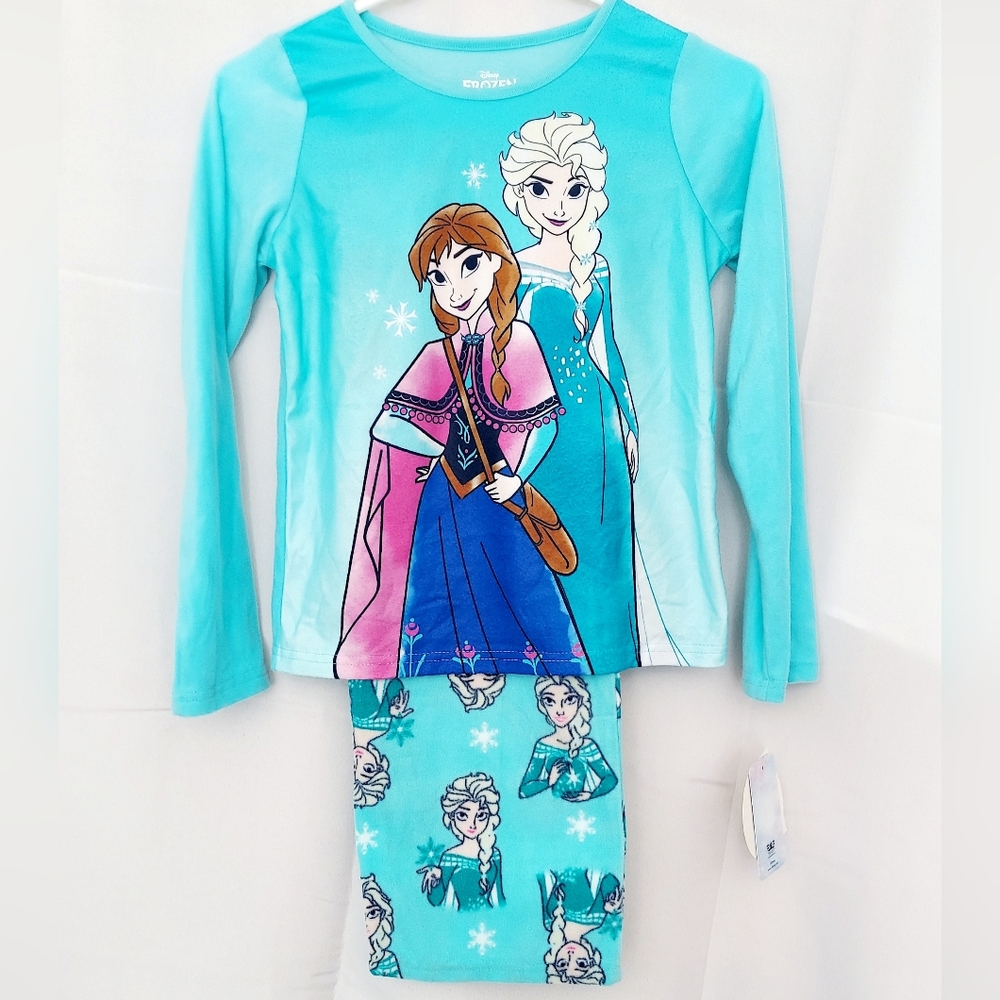 Disney Frozen Elsa and Anna 2 Piece Pajama Set Girls Size 10 NWT